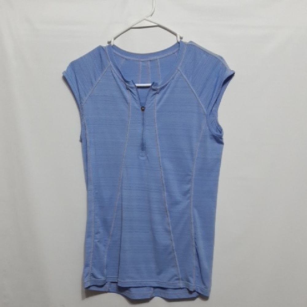 ATHLETA Women's M Blue Cap Sleeve Athletic Top